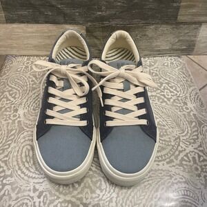 Taos Plim Soul Blue Canvas Sneakers Low Top Lace Up Shoes PLS-13644 Womens 8
